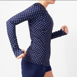 J. Crew x New Balance Polka Dot Long Sleeve Workout Top